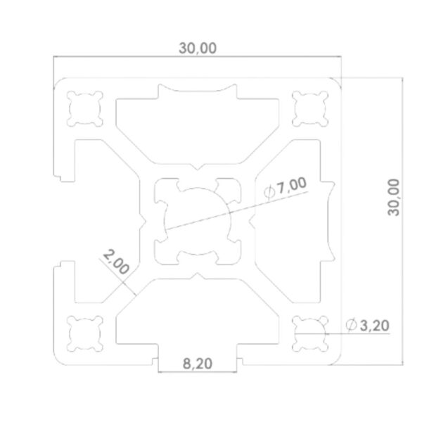 30x30 K8 Kapalı Sigma Profil - Görsel 2